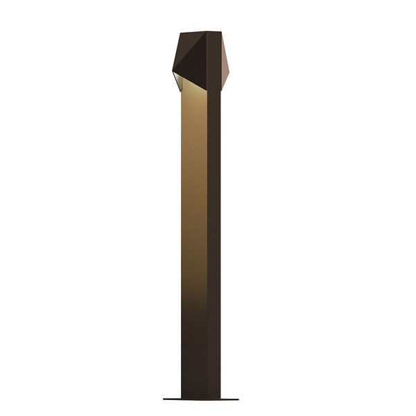 Inside-Out Triform Compact Textured Bronze 28-Inch LED Double Bollard, image 1