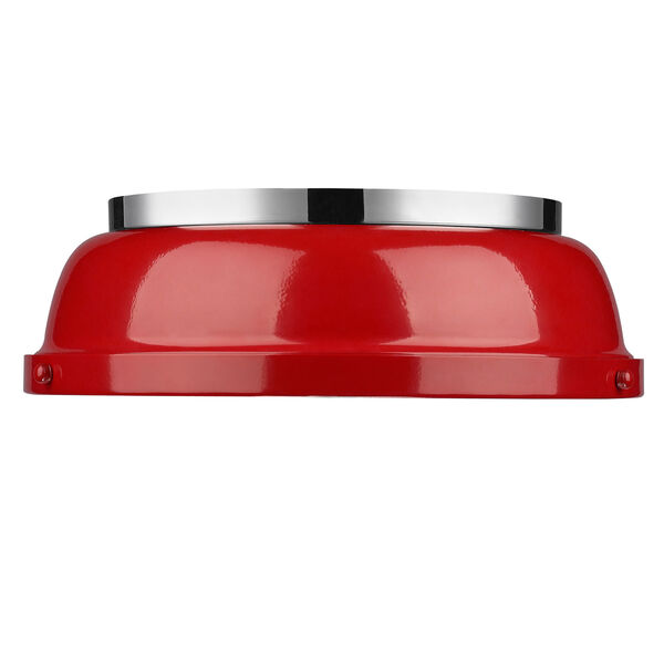 Duncan Red and Chrome Two-Light Flush Mount, image 2