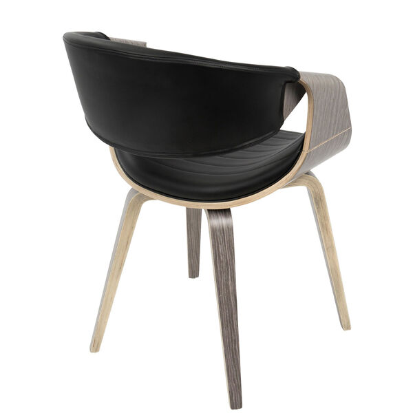 Curvo Light Gray Wood and Black Arm Dining Chair, image 3