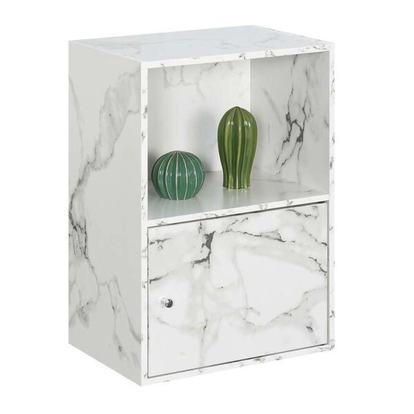 White Marble 24-Inch Xtra Storage One Door Cabinet, image 3