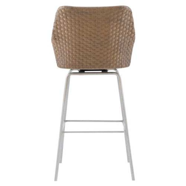 Logan Square Meade Natural, Gray and Stainless Steel Bar Stool, image 4