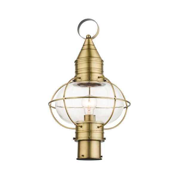 Newburyport Antique Brass 11-Inch One-Light Outdoor Post Lantern, image 4