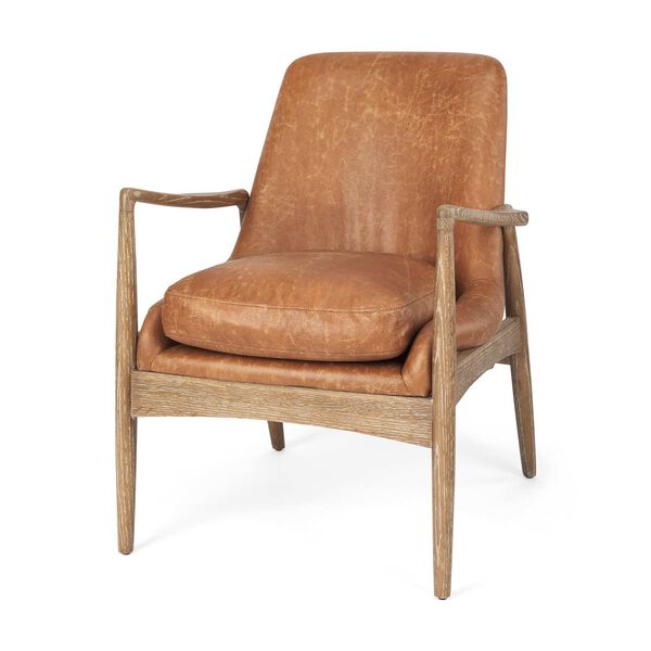 Westan Cognac Wood Accent Chair, image 1