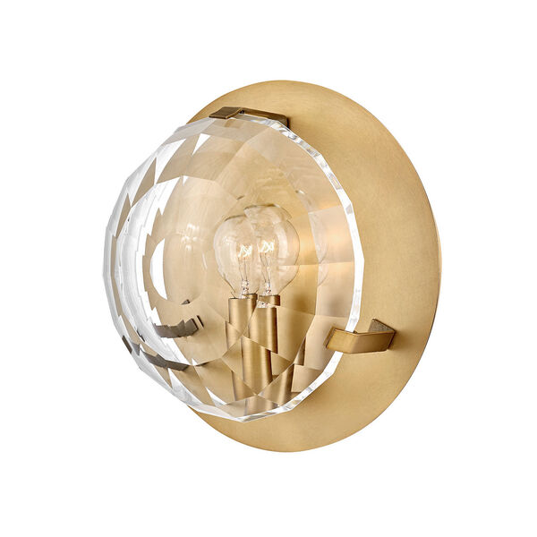 Leo Heritage Brass One-Light Wall Sconce With Optic Crystal Glass, image 3