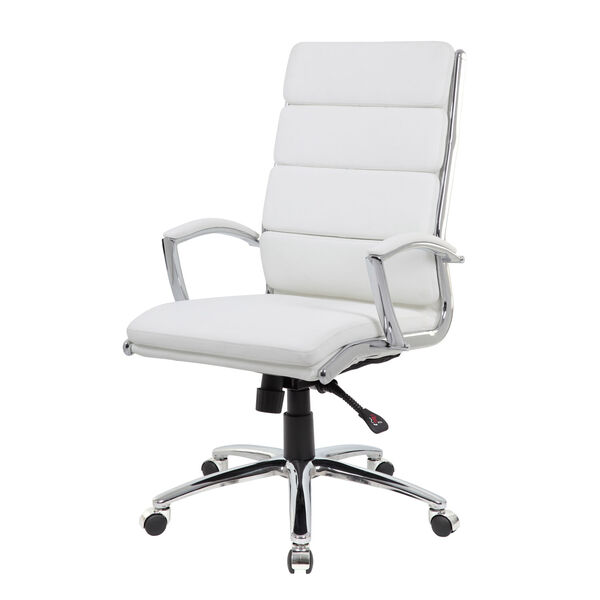 Boss White Executive chair with Metal Chrome, image 4