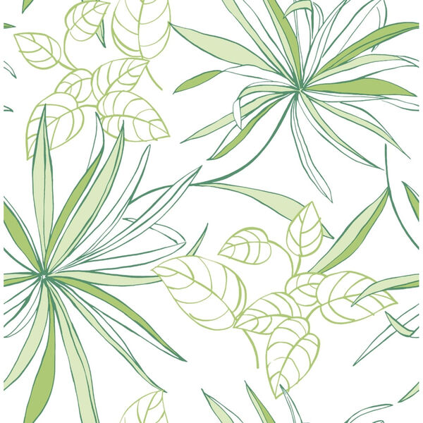 NextWall Green Spider Plants Peel and Stick Wallpaper, image 2