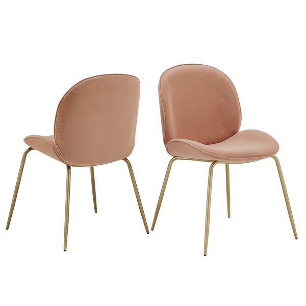 Cheryl Gold and Pink Velvet Dining Chair, Set of Two, image 6