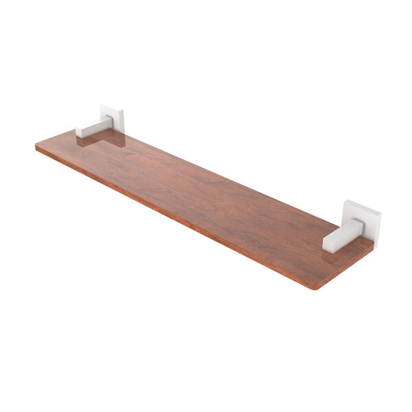 Montero Matte White 22-Inch Solid IPE Ironwood Shelf, image 1