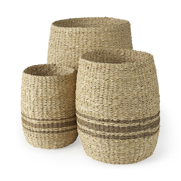Sivannah Light and Medium Brown Round Basket, Set of 3, image 1