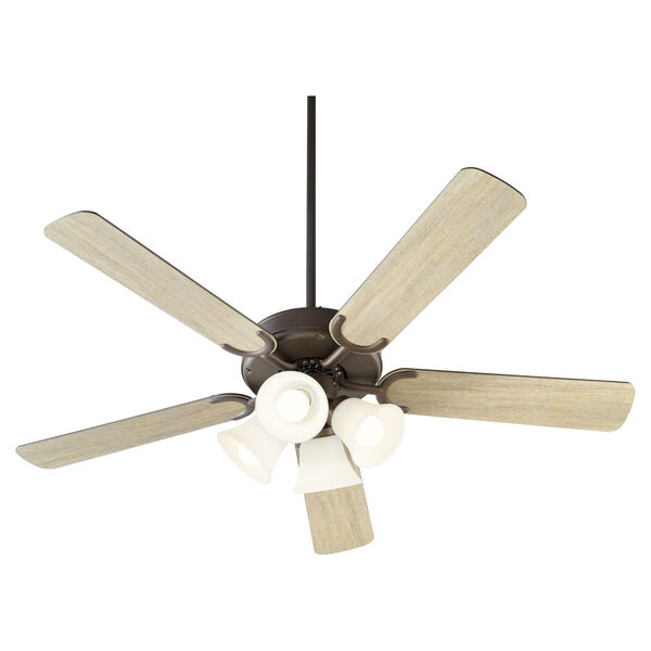 Virtue Oil Bronze Four-Light 52-Inch Ceiling Fan with Satin Opal Glass, image 3