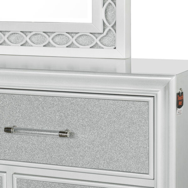 Starlight White Seven-Drawer Dresser with LED Lights, image 4