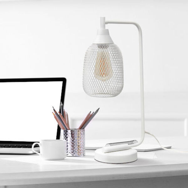 Wired White One-Light Desk Lamp, image 5