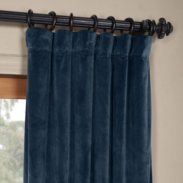 Blue 84 x 50 In. Plush Velvet Curtain Single Panel, image 2