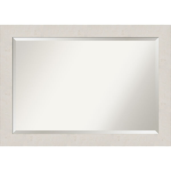 Rustic Plank White 41W X 29H-Inch Bathroom Vanity Wall Mirror, image 1