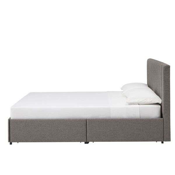 Jaeger Gray Storage Platform Bed with Channel Headboard, image 6