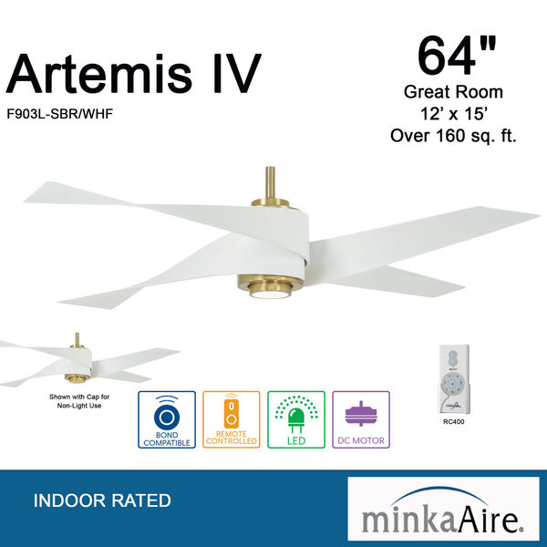 Artemis IV Soft Brass 64-Inch LED Ceiling Fan, image 5