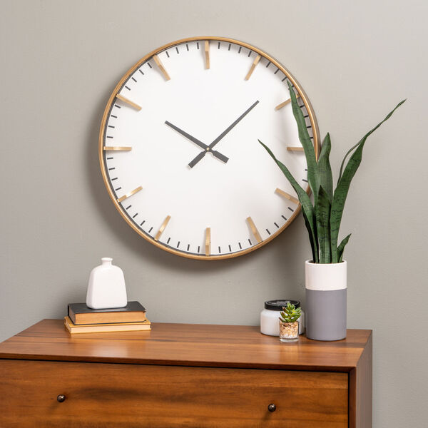 Isabella Gold 24-Inch Wall Clock, image 1