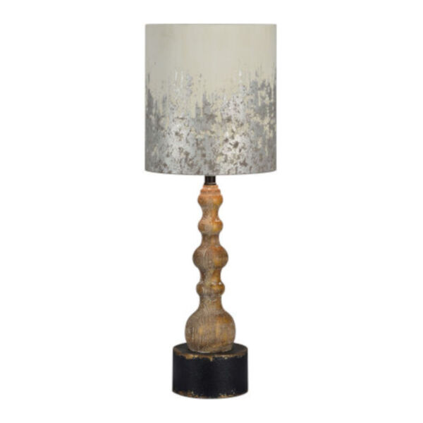 Charlotte Washed Wood and Black One-Light Table Lamp, image 1