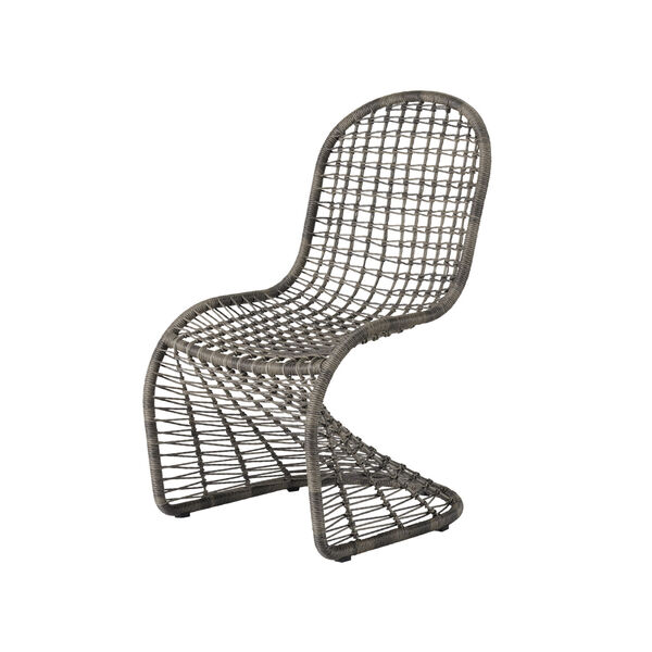 Del Mar Gray Brindle Wicker Fog Aluminum  Dining Chair, image 2