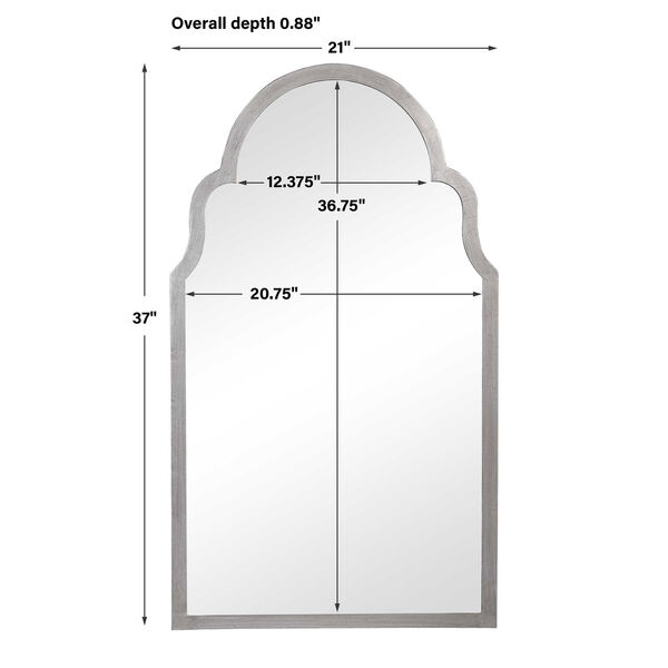 Aster Silver Leaf Finish Arch Wall Mirror, image 6
