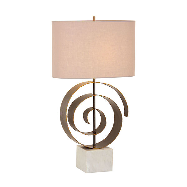 Imari Forged Gray and Gold Solder One-Light Table Lamp, image 1