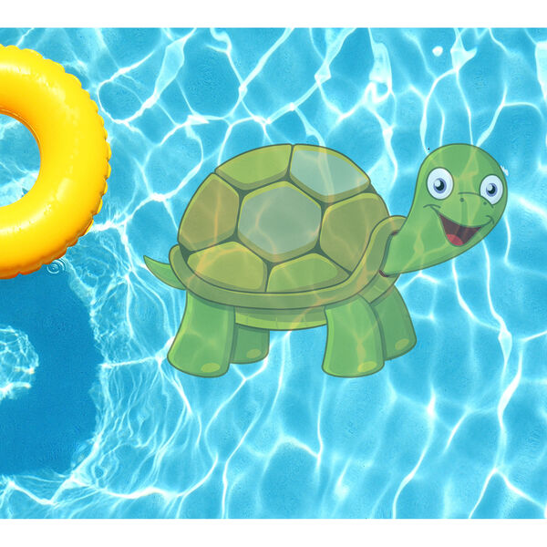 Green Turtle Underwater Pool Tattoo, image 1