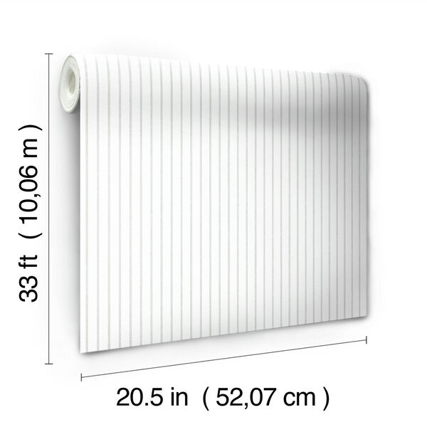 A Perfect World Grey Ticking Stripe Wallpaper, image 4