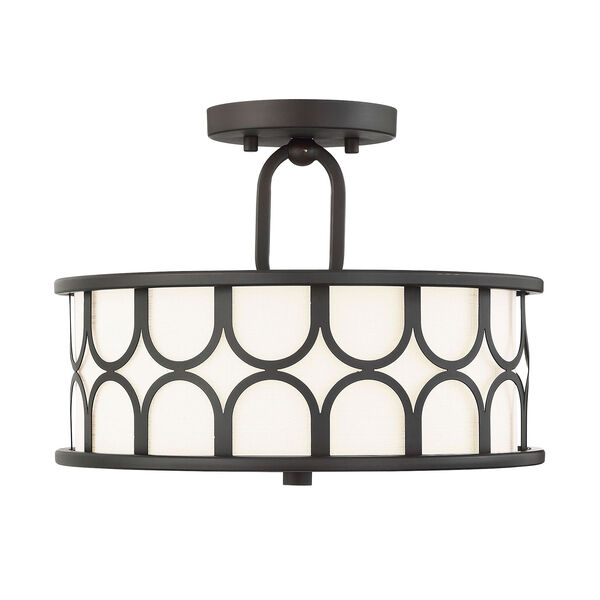 Selby Oil Rubbed Bronze Two-Light Semi Flush Mount Drum, image 1