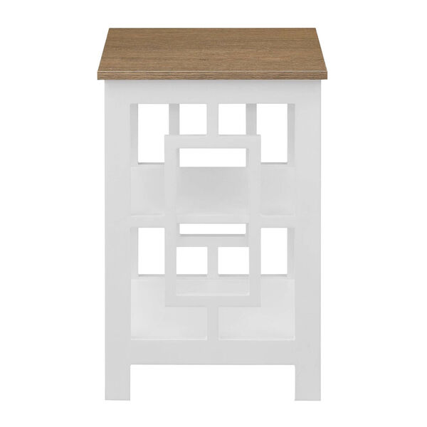 Town Square Driftwood and White End Table with Shelves, image 4
