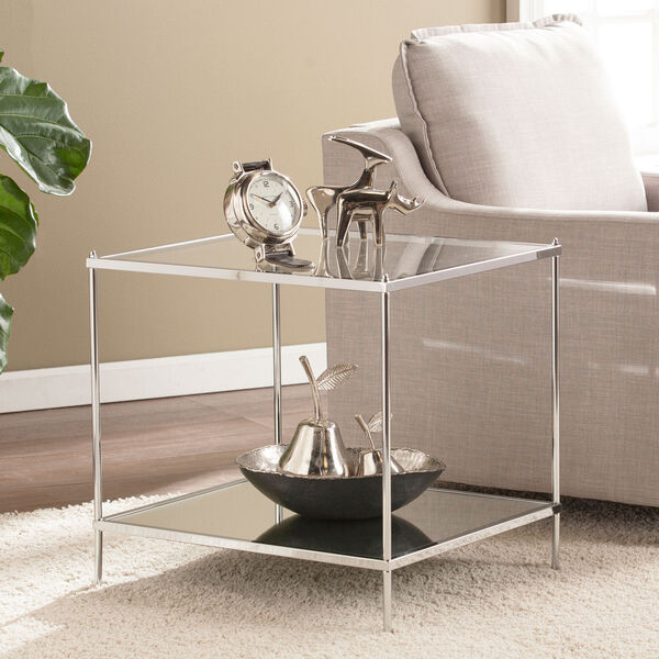 Knox Glam Chrome Mirrored End Table, image 1