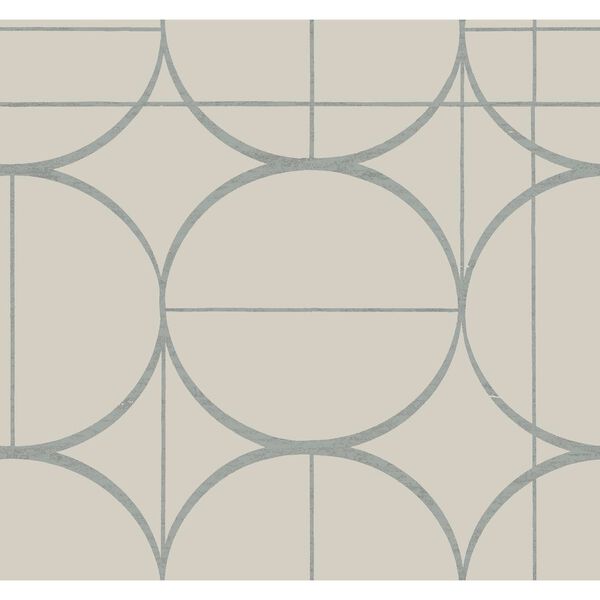 Sun Circles  Taupe and Silver Wallpaper, image 2