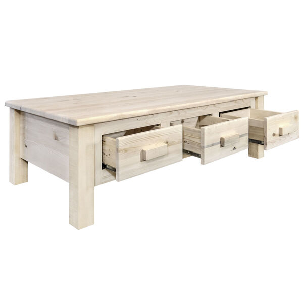 Homestead Natural Coffee Table with Six Drawers, image 4
