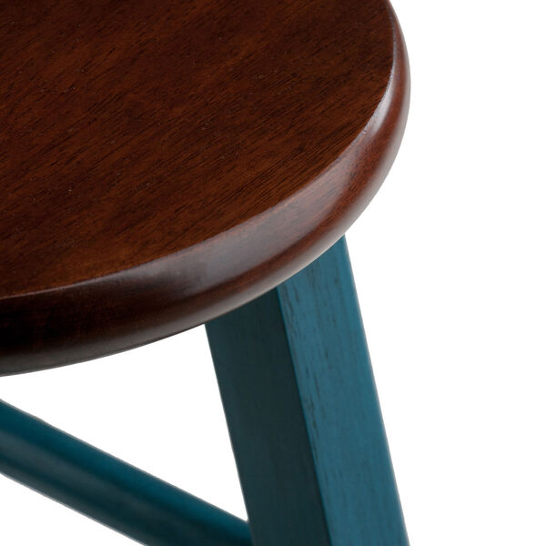 Ivy Rustic Teal and Walnut Bar Stool, image 3