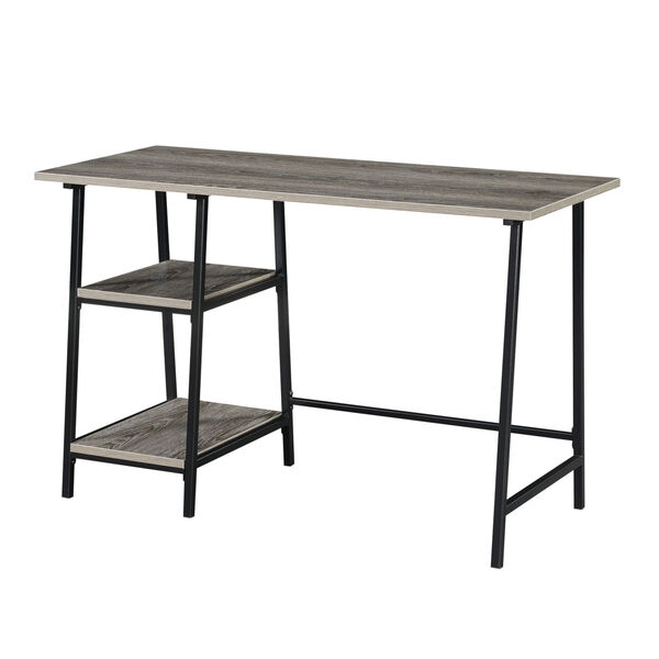 Design2Go Weathered Gray and Black Wood Metal Desk, image 2