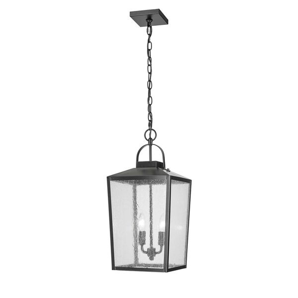 Devens Powder Coated Black Two-Light Outdoor Hanging Lantern, image 2