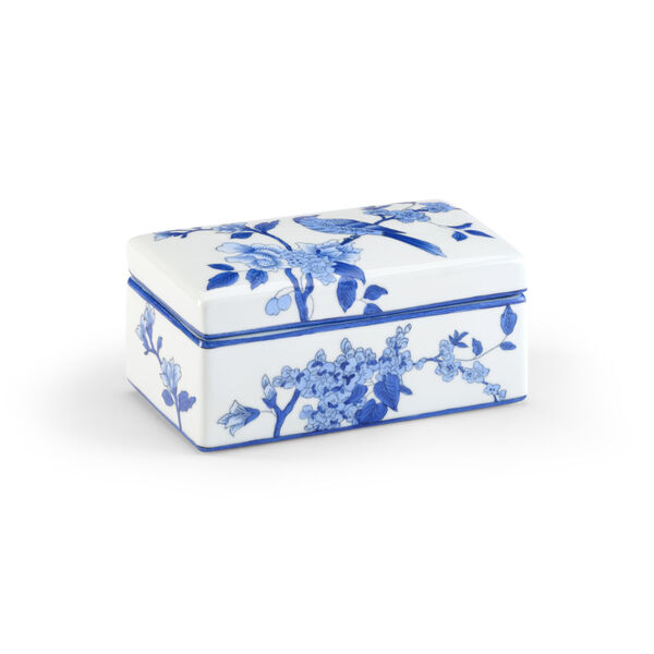 Blue and White Nine-Inch Bird Decorative Box, image 1