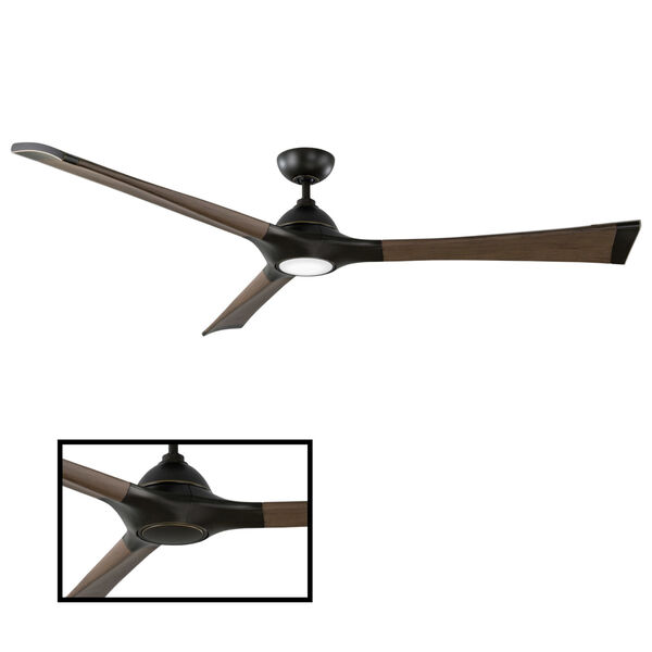 Woody Oil Rubbed Bronze and Dark Walnut 72-Inch ADA LED Ceiling Fan, image 3