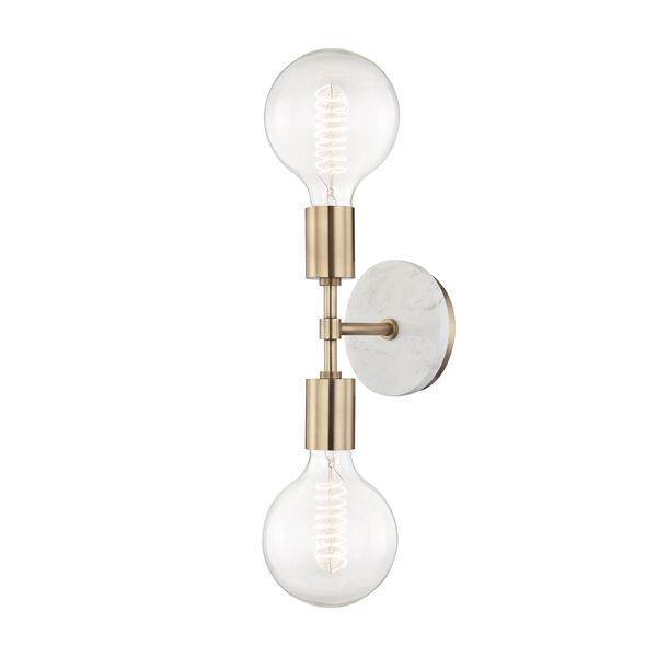 Chloe Aged Brass 5-Inch Two-Light Wall Sconce, image 1