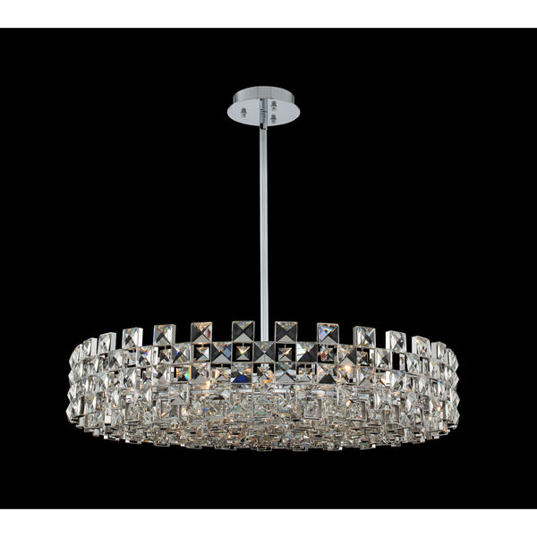 Piazze Polished Chrome 12-Light Pendant with Firenze Crystal, image 2