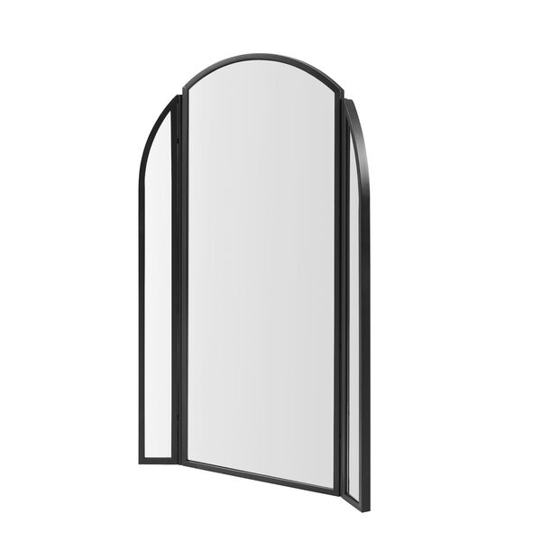 Dottie Black 48-Inch Arched Wall Mirror with Hinging Sides, image 2
