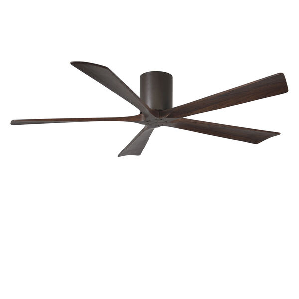 Irene-5H Textured Bronze 60-Inch Flush Mount Ceiling Fan with Walnut Tone Blades, image 3