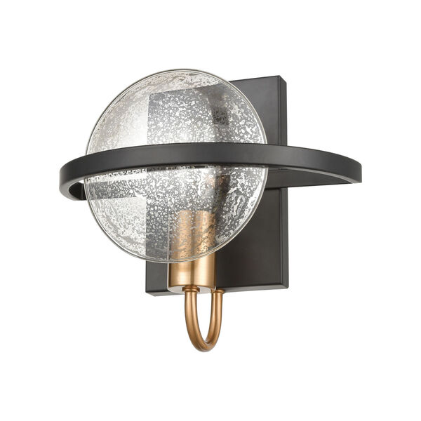 Oriah Matte Black and Satin Brass One-Light Wall Sconce, image 3
