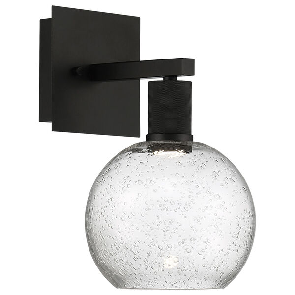 Port Nine Black Globe Outdoor Intergrated LED Wall Sconce with Clear Glass, image 1