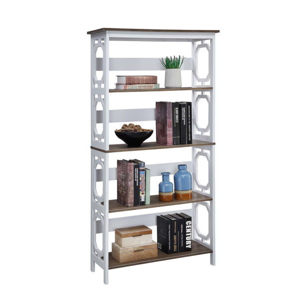 Omega Driftwood and White Five Tier Book Case, image 3