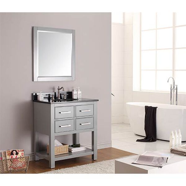 Brooks Chilled Gray 30-Inch Vanity Combo with Black Granite Top, image 3