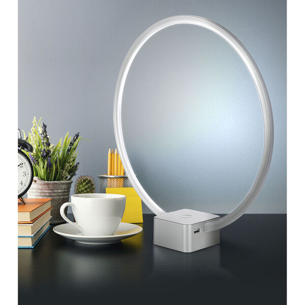 Circle Silver Integrated LED Table Lamp, image 2