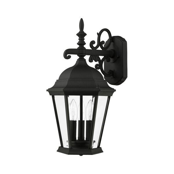 Hamilton Textured Black Three-Light Outdoor Wall Lantern, image 2