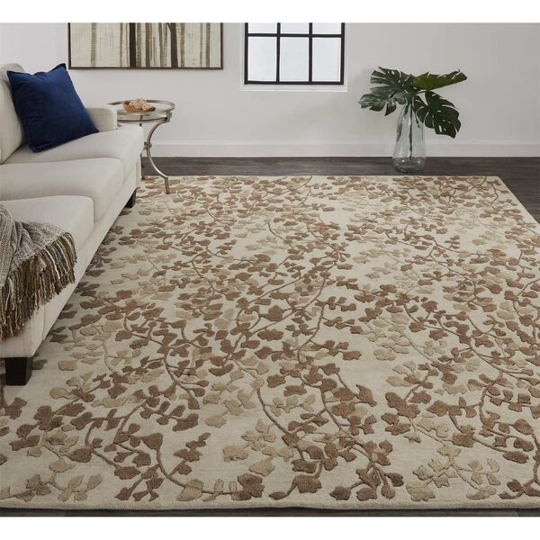 Bella Ivory Taupe Brown Rectangular 5 Ft. x 8 Ft. Area Rug, image 2