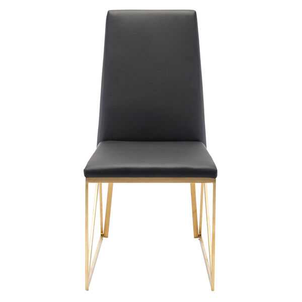 Caprice Black and Brushed Gold Dining Chair, image 5
