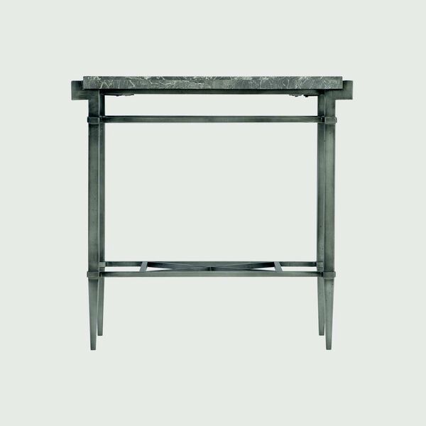 Mariposa Gray, White and Antique Pewter Drink Table, image 4